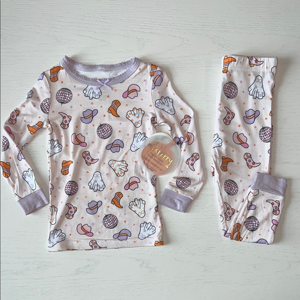 🎃 Milkberry Toddler Girl Disco Cowgirl Bamboo Pajama Set 24 months 3T